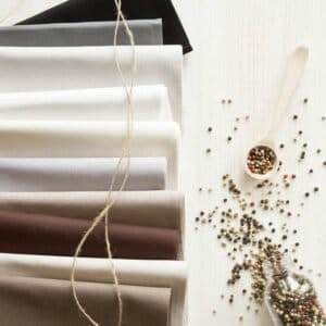 Serviettes De Table Carreaux Normandes - 50x50 Cm, 100% Coton, Vendues Par 3 (chocolat)