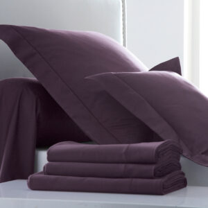 drap oreiller satin cassis