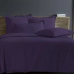 housse de couette 140x200 unie aubergine
