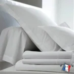 Drap plat uni percale coloris blanc