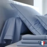 Drap plat uni percale coloris bleu ciel