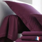 Drap plat uni percale coloris cyclamen
