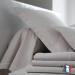 Drap plat uni percale coloris lin