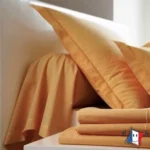 Drap plat uni percale coloris ocre