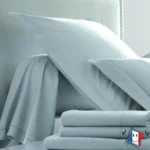 Drap plat uni percale coloris platine