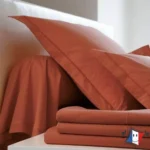 Drap plat uni percale coloris terracota