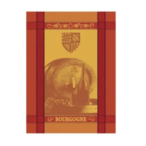 Torchon coton Jacquard jaune Bourgogne