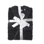 Peignoir de bain velours coton Anthracite