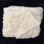 plaid uni : polyester 150x200 blanc